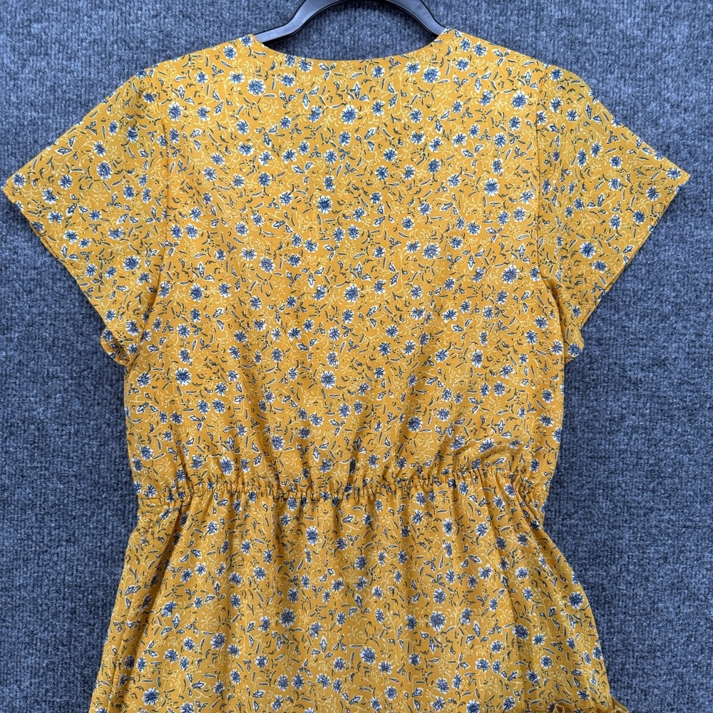 Charlie Paige Dress Small Yellow Floral Tiered Prairie Boho Cottagecore Peasant - Picture 5 of 11